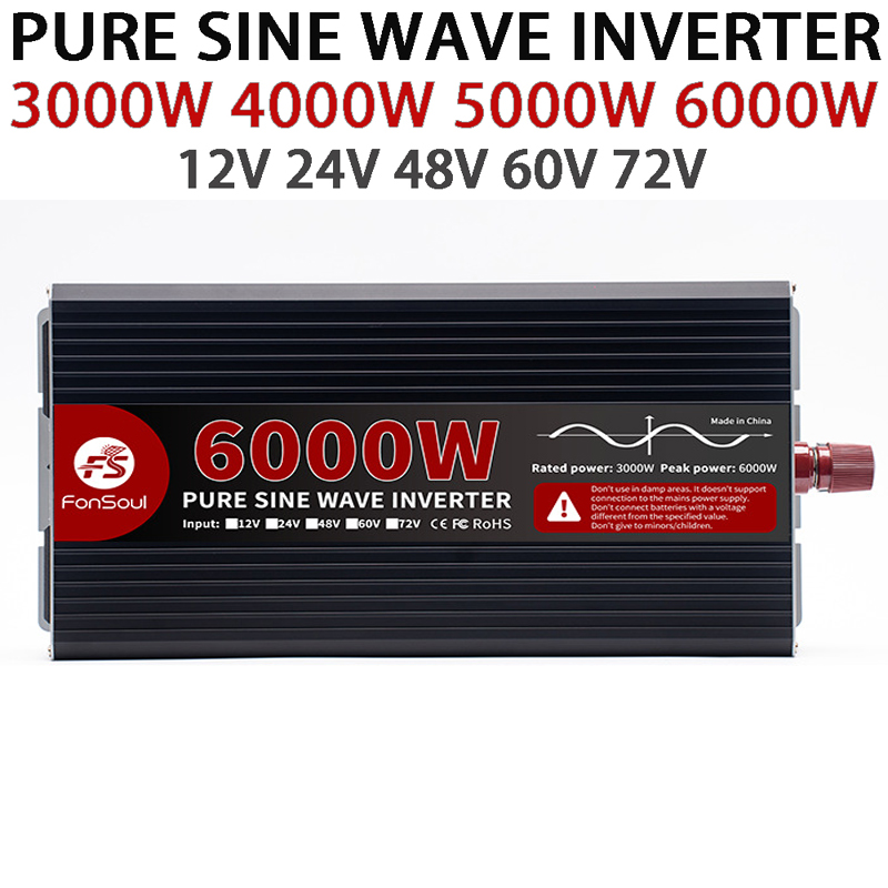 Onduleur à onde sinusoïdale pu - Pure Sine Wave Inverter 5000W 48V 220V avis et prix